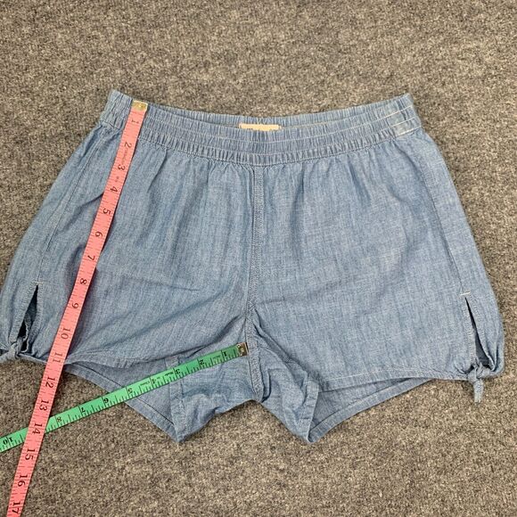Madewell Pull On Shorts Womens XXS 2XS Chambray Side Tie Stretch Waist Cotton - Picture 9 of 14